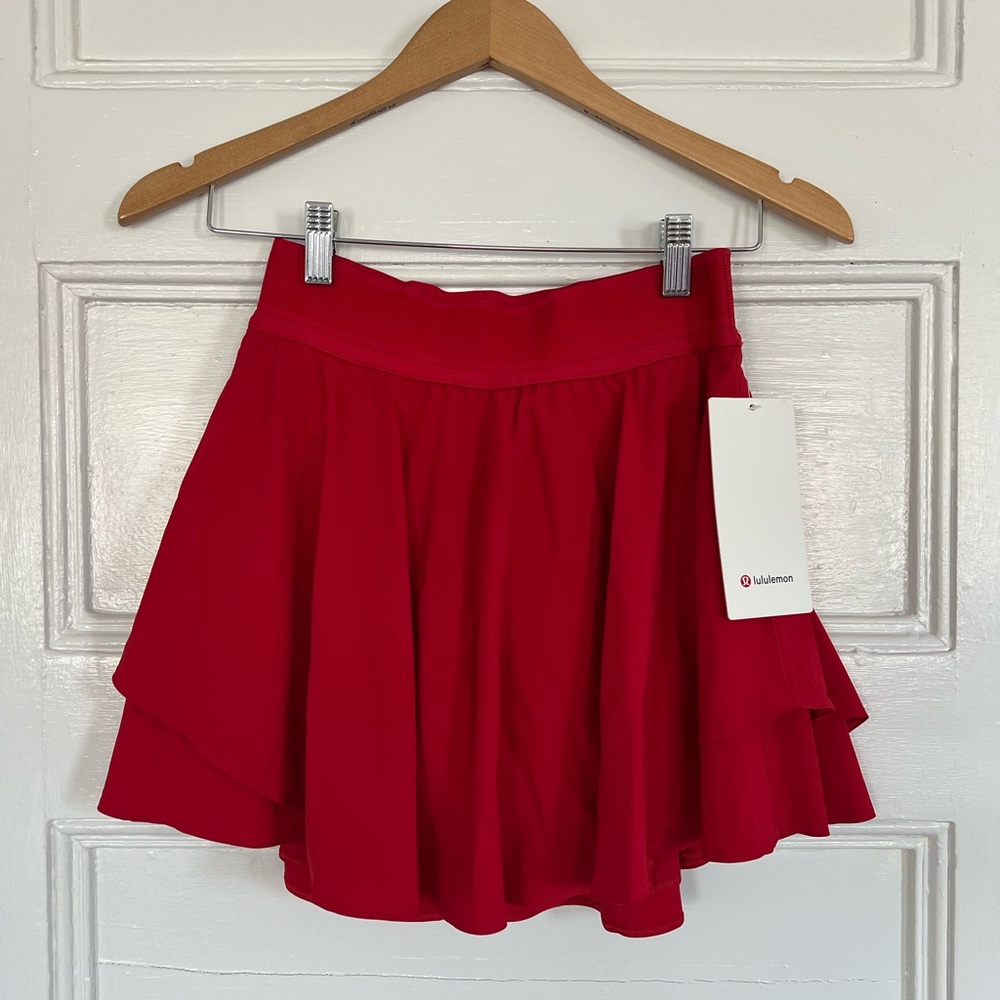 Lululemon Court Rival High Rise Skirt in Red, Size 4